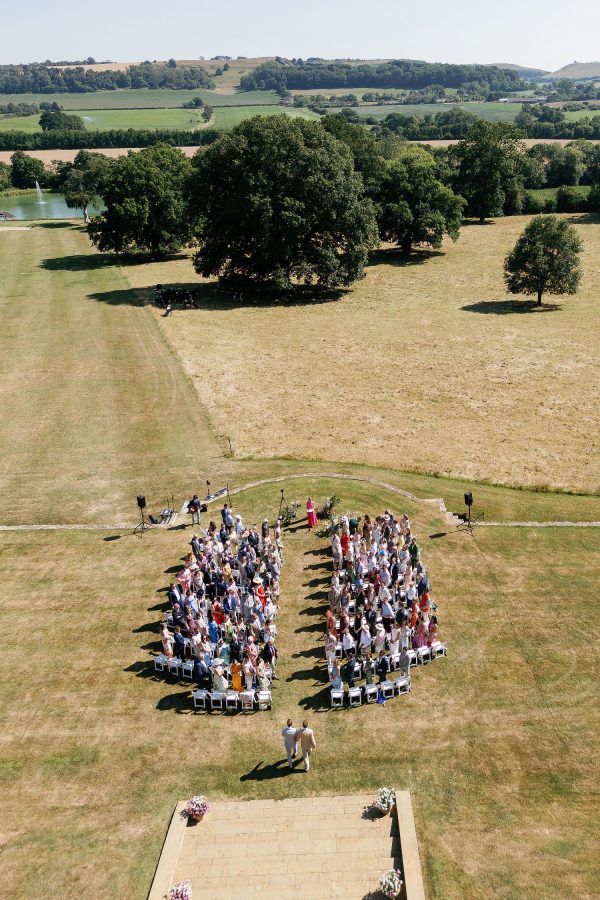 drone photo outdoor ceremony North Cadbury court