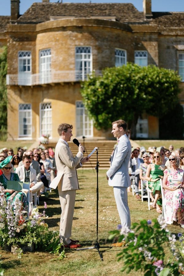 outdoor summer wedding ceremony North Cadbury court