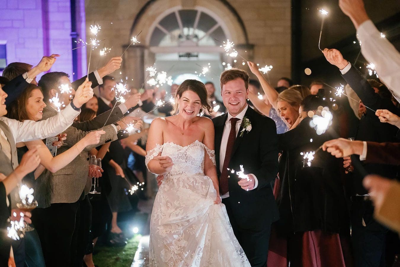 sparklers at a wedding at old down estate