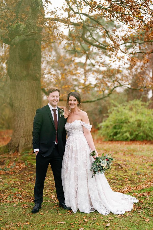 winter wedding photos outside old down estate