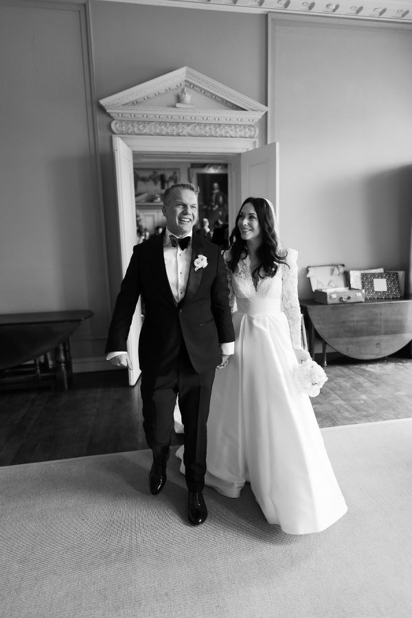 happy couple after wedding ceremony in St Giles House