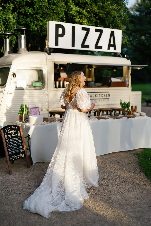 bride and pizza van