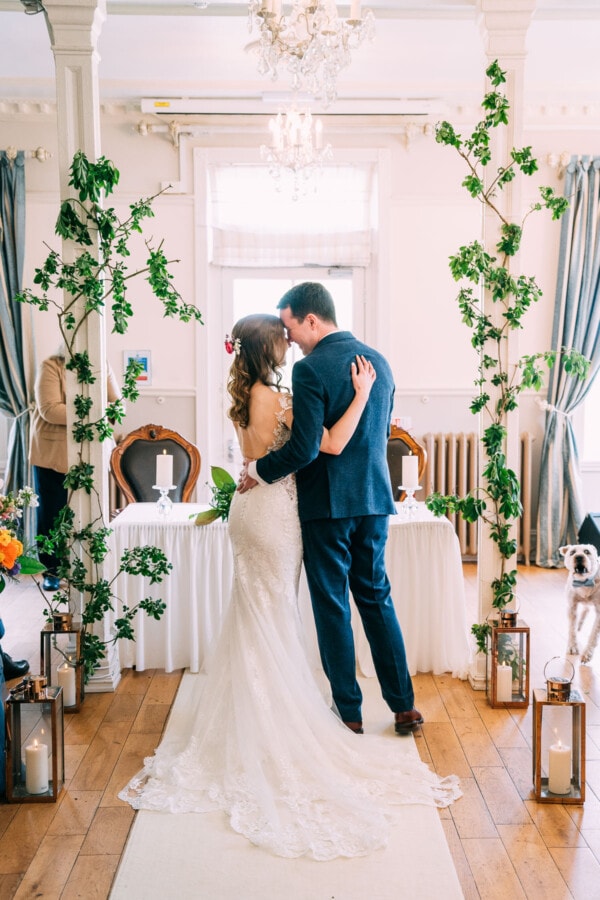 wedding ceremony at Berwick Lodge