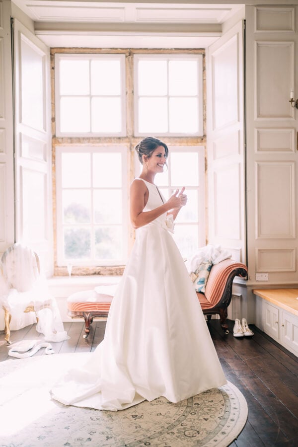 bride getting ready inside Brympton House