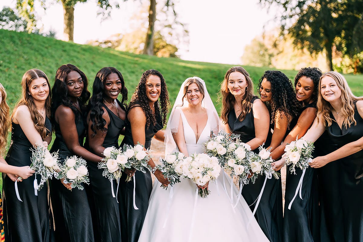 black bridesmaids dresses