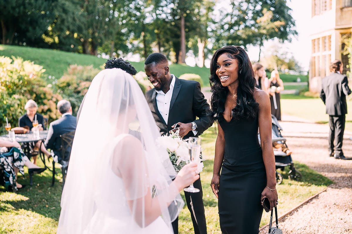friend congratulating the bride