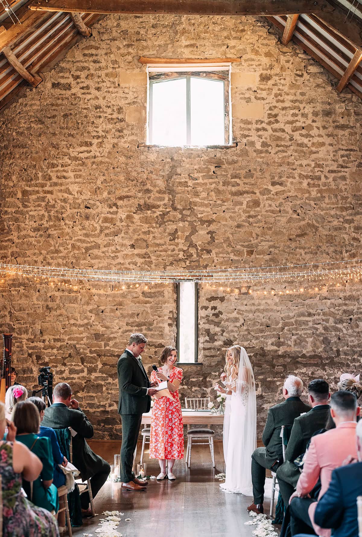 humanist wedding ceremony inside Priston Mill 2024