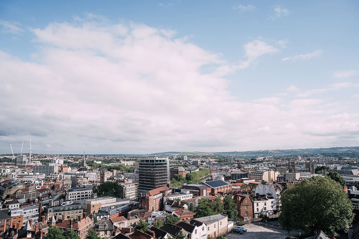 views over Bristol from the mount without