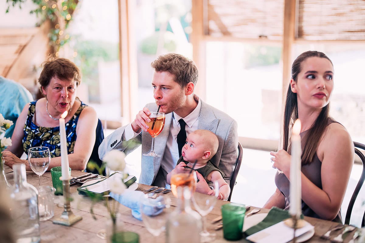 wedding guests relaxing 