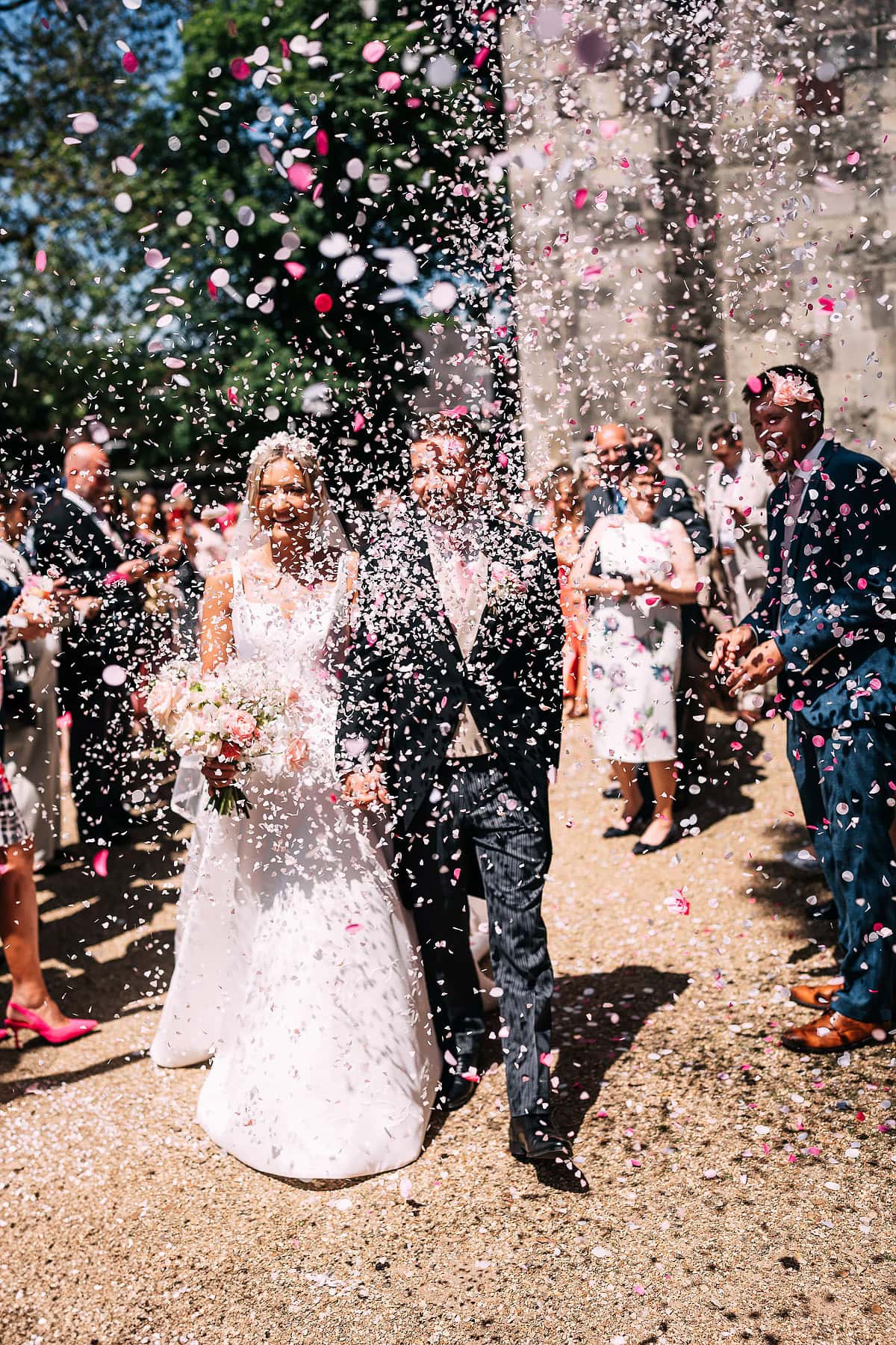 confetti at Deans Court wedding