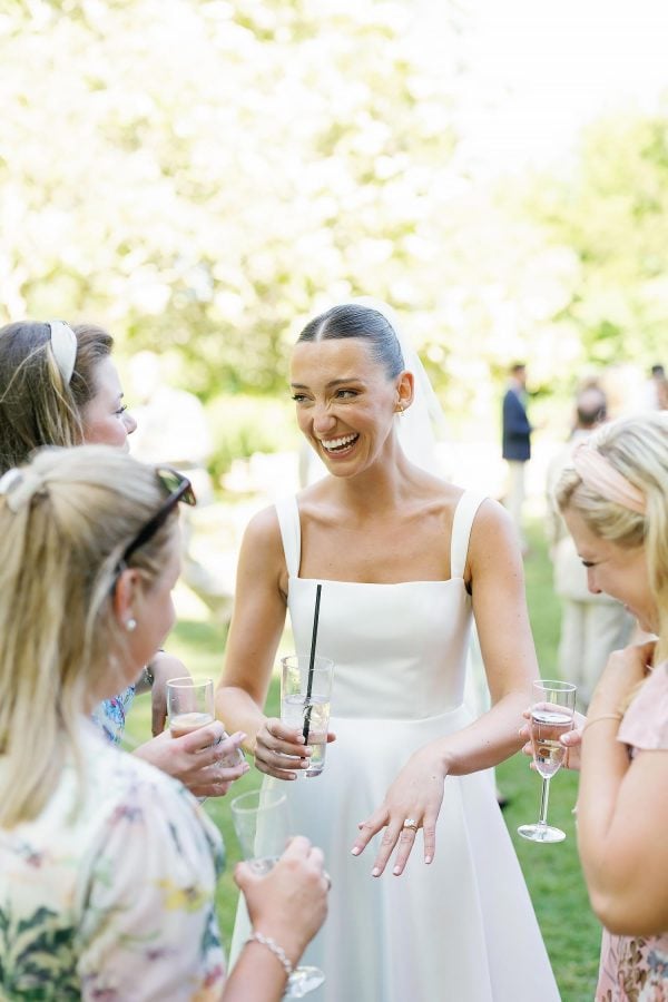 bride showing off her ring