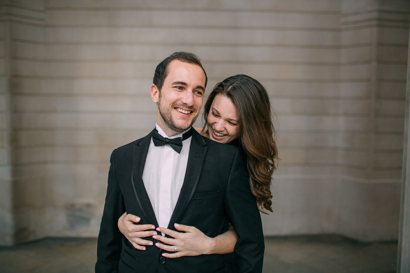 black tie engagement shoot