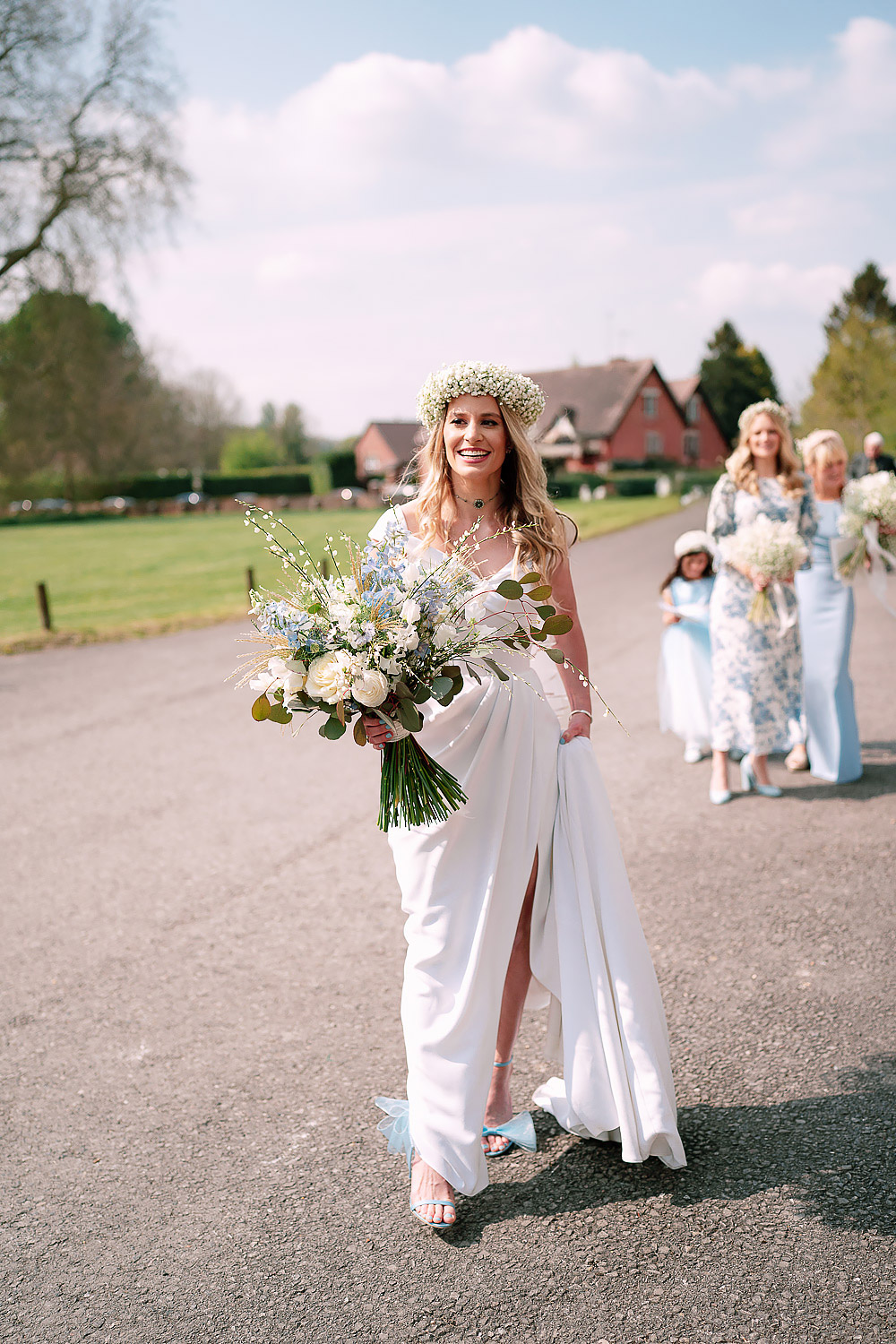 bride in flower crown