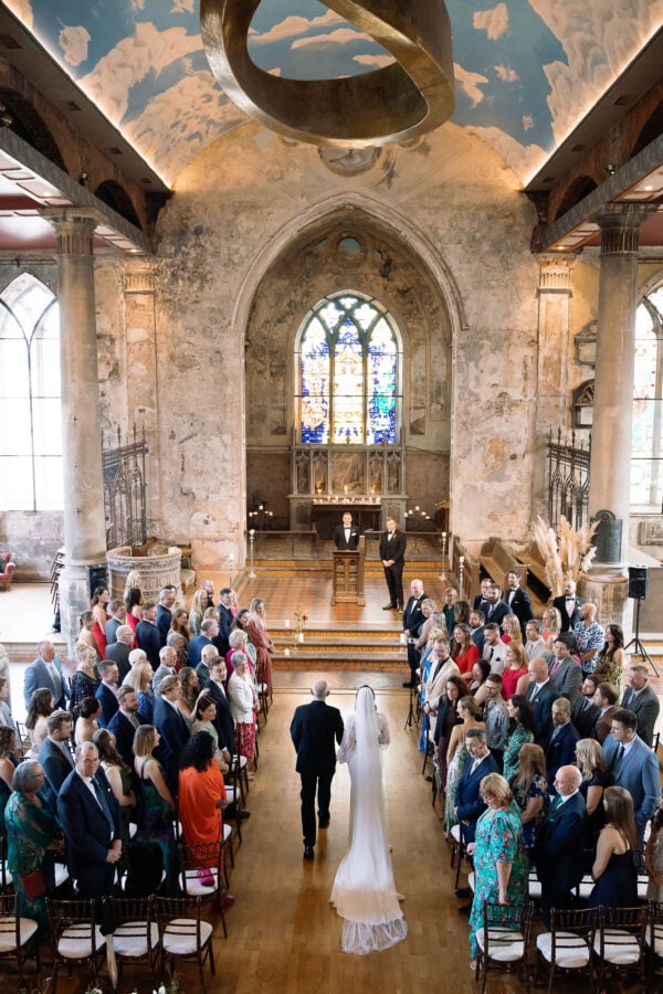 bride walking down the aisle in bristol