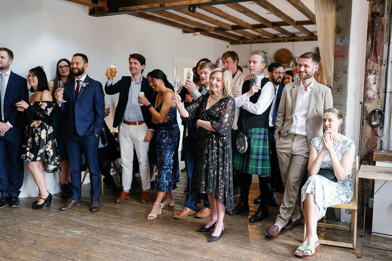 wedding guests celebrating