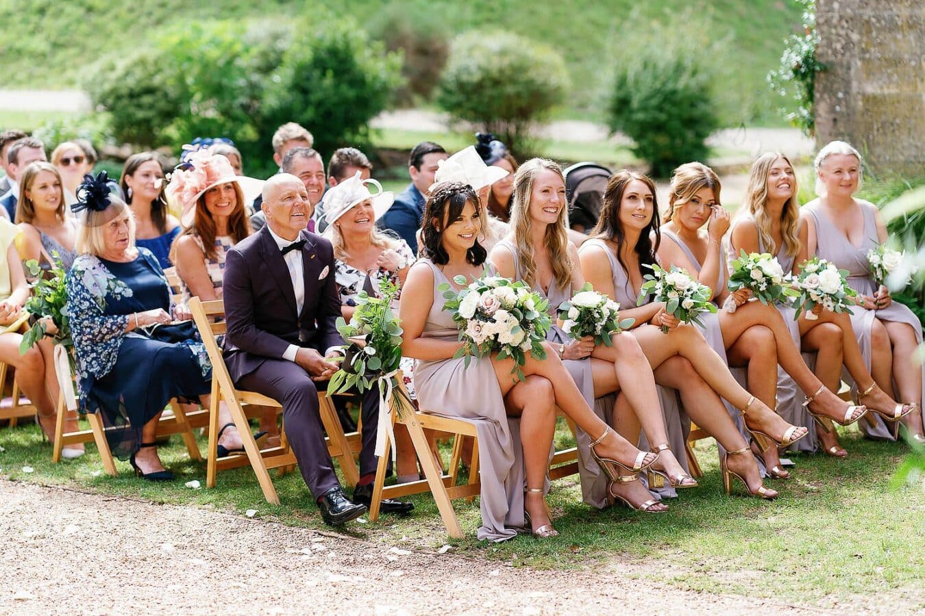 bridesmaids at outdoor ceremony