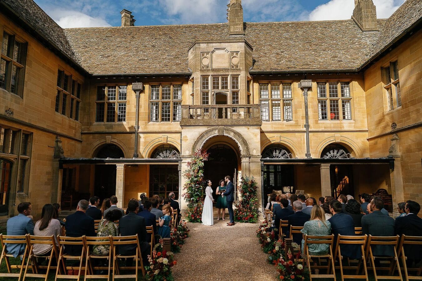 sunny outdoor wedding at coombe lodge