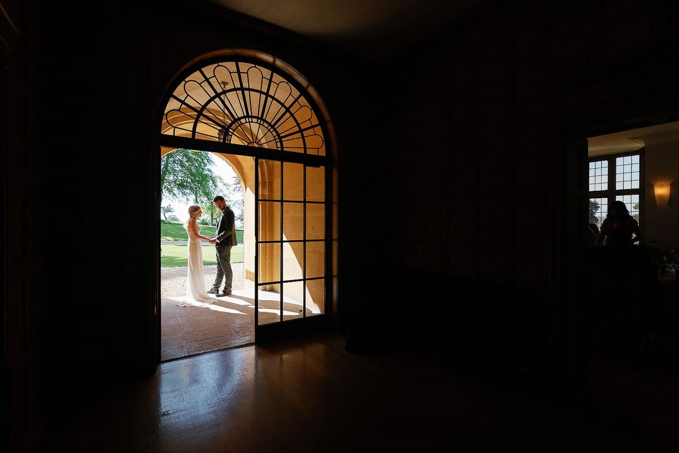 bride and groom in beautiful light