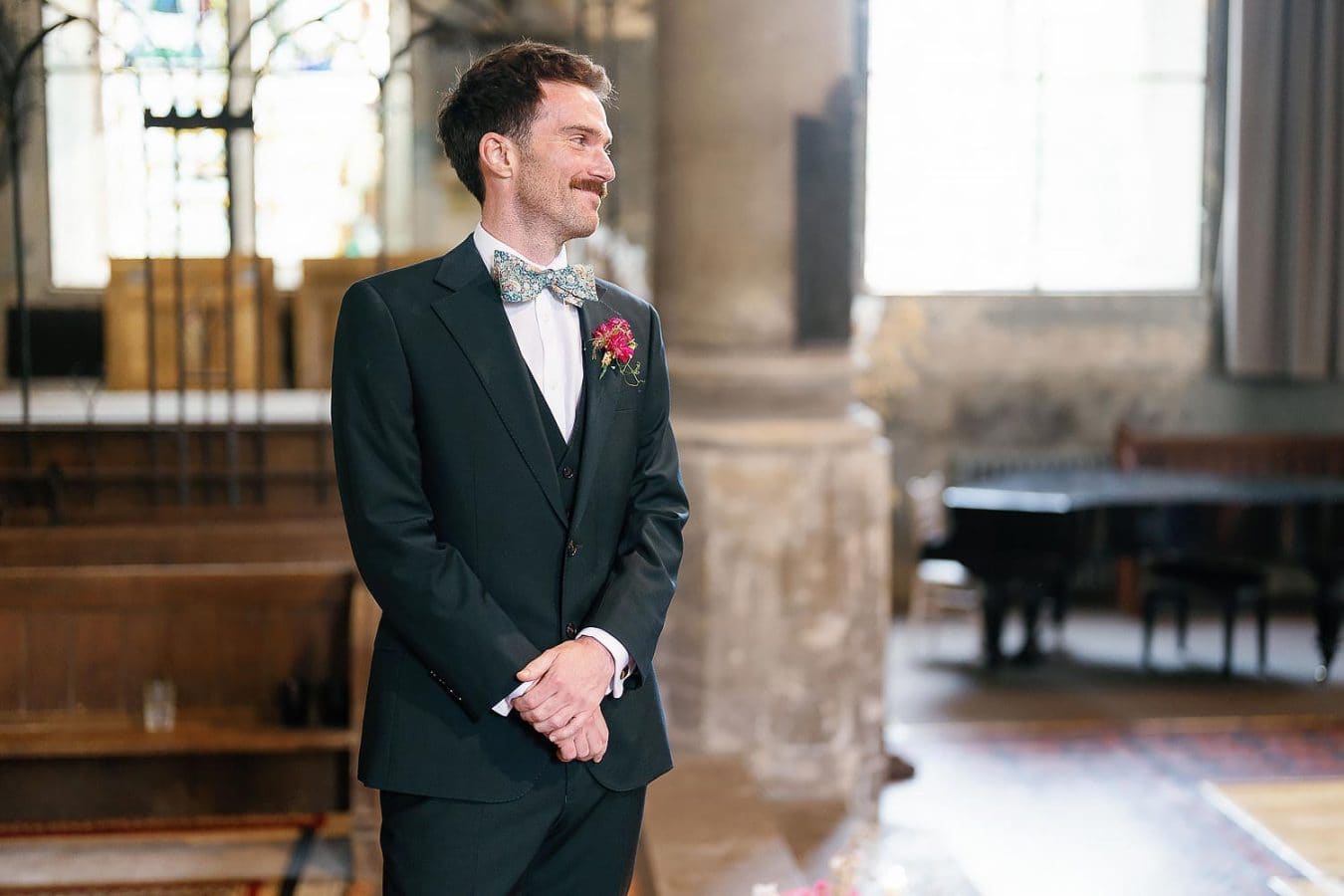 groom sees bride for the first time