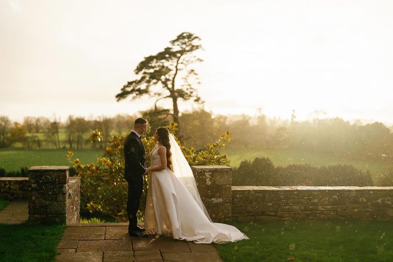 sunset at Berkeley Castle Wedding