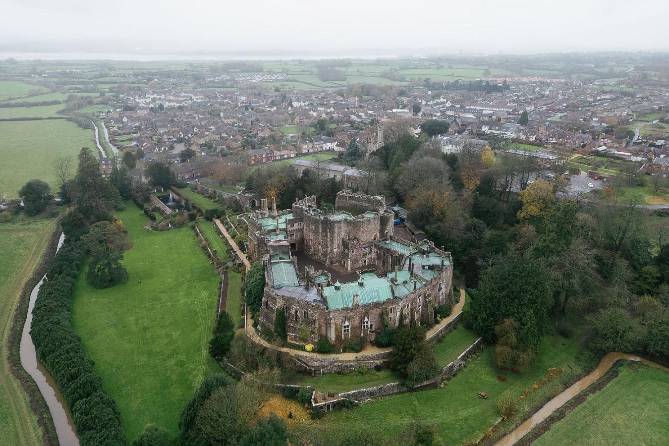 Berkeley Castle Wedding drone shot