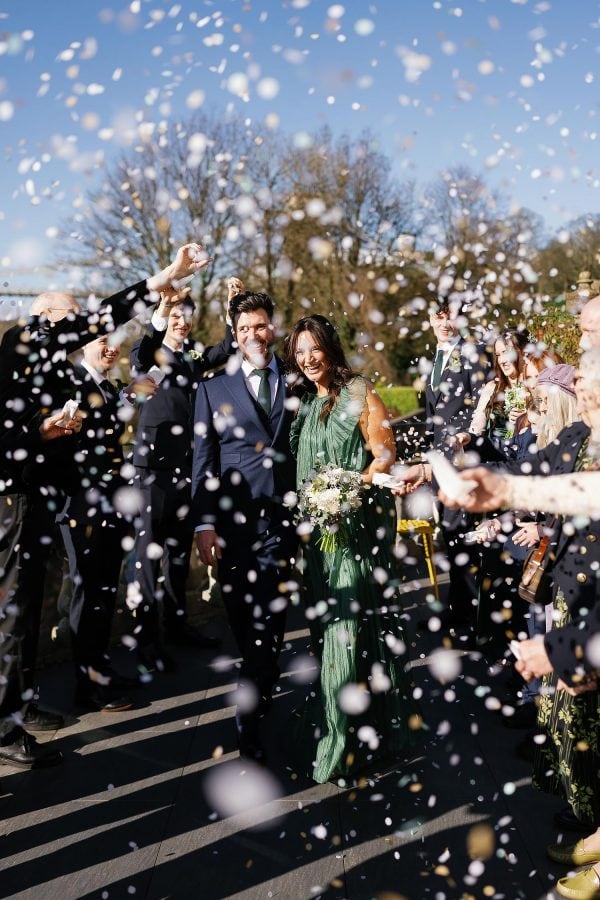 confetti on the balcony of the Avon Gorge Hotel