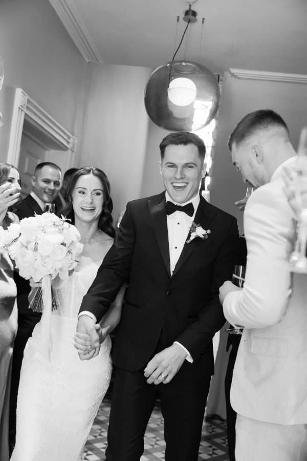 happy wedding couple