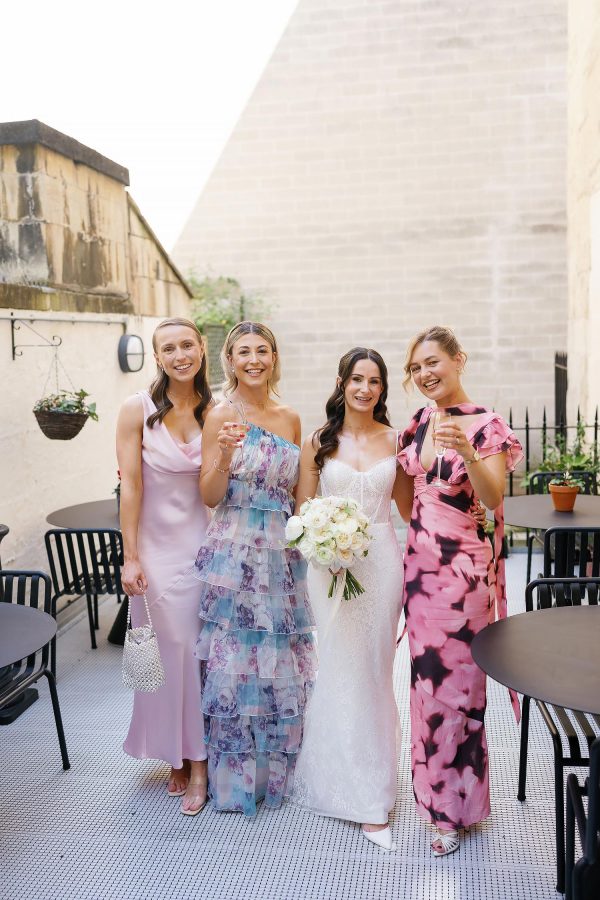 bride and friends
